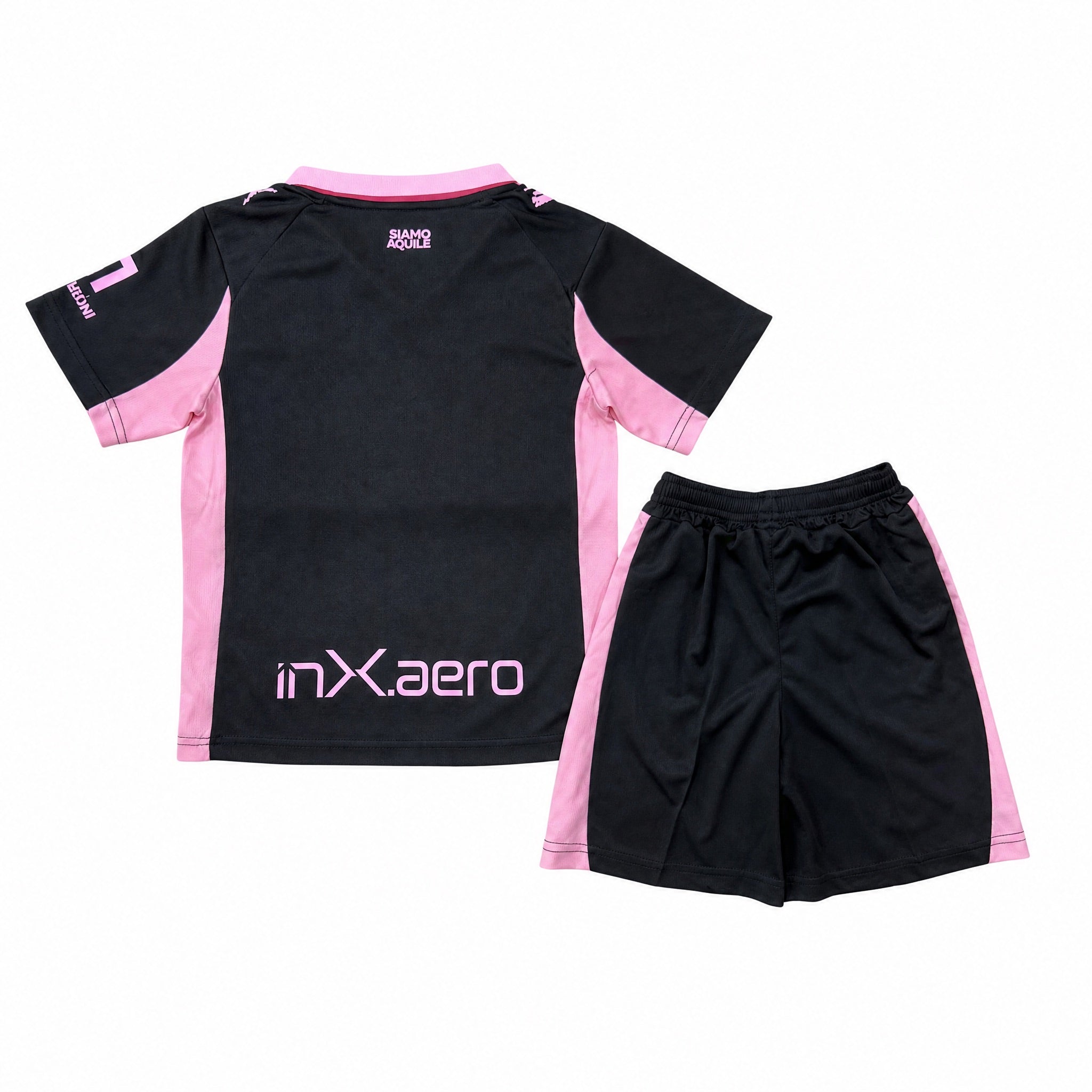 Palermo Completo Away Bambino 2025/26 maglia e shorts vista posteriore