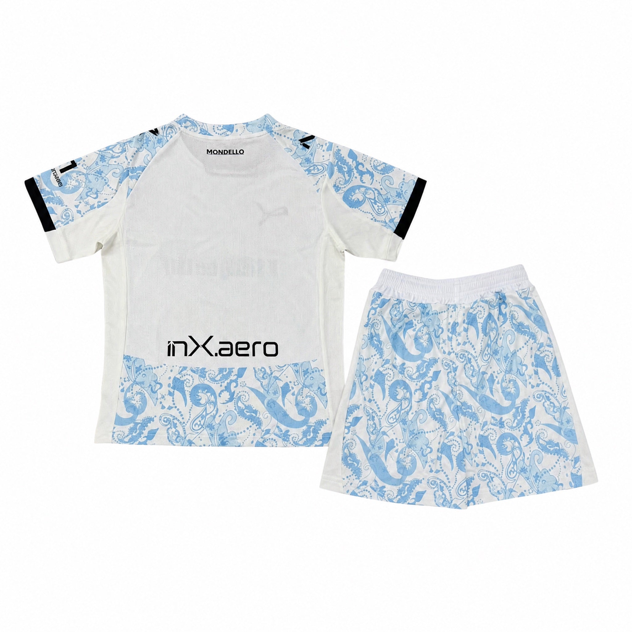 Palermo completo Third Bambino 2025/26 vista posteriore con maglia e pantaloncini coordinati