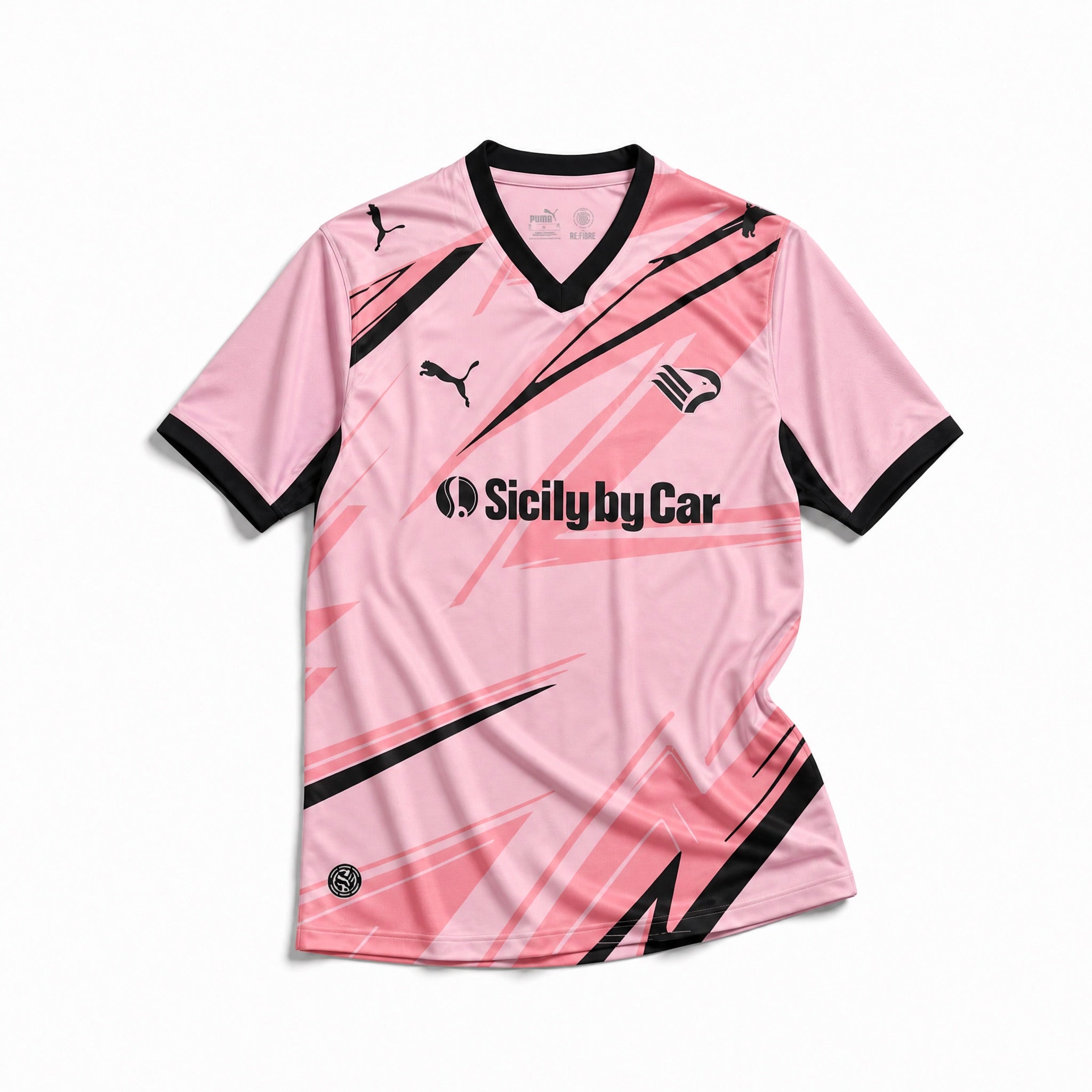Maglia Palermo Home 2025/26 vista frontale rosa e nera