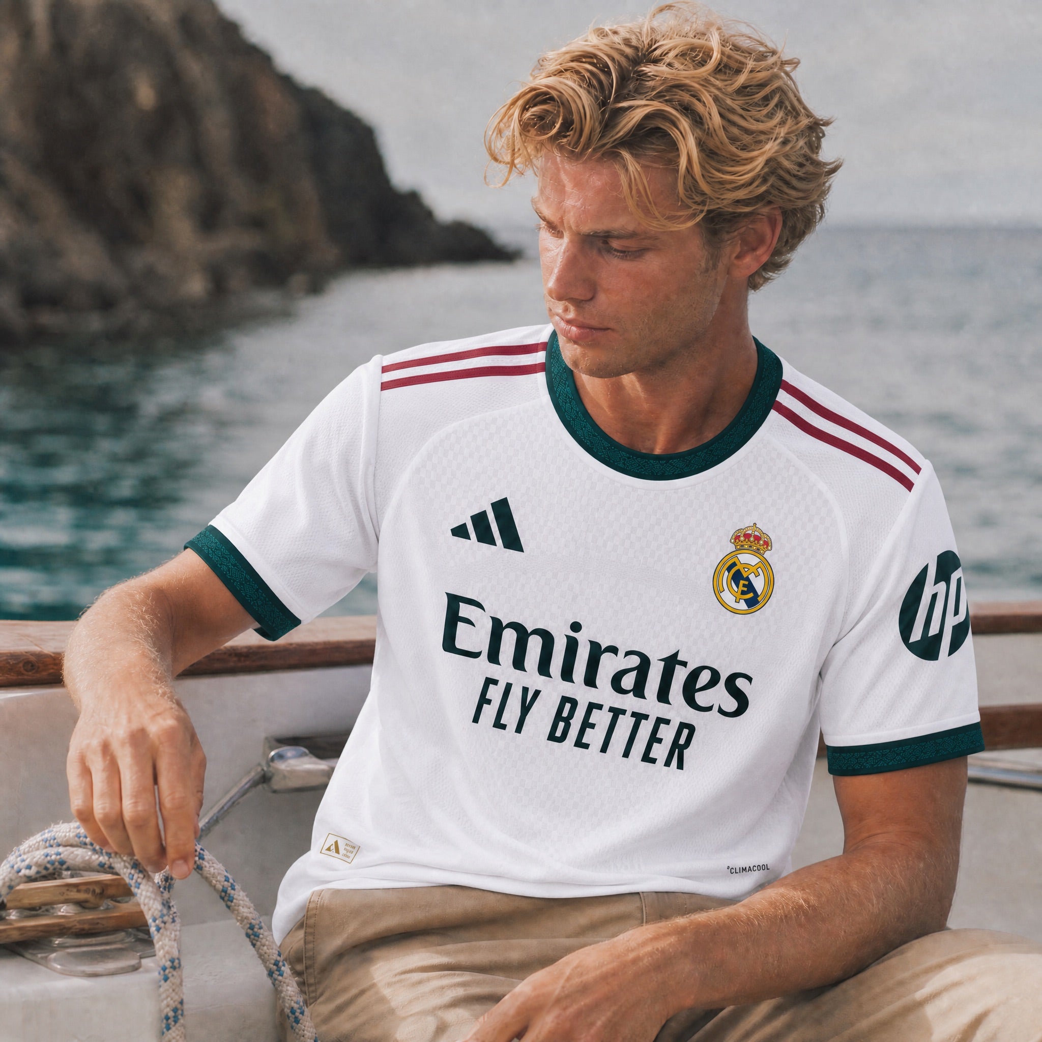 Dettaglio manica maglia home Real Madrid 2026/27
