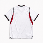 Retro della maglia bianca della nazionale inglese 2026 con rifiniture scure e rosse sul colletto