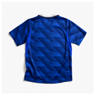 Retro della maglia blu della nazionale francese 2026 con motivo grafico a contrasto

