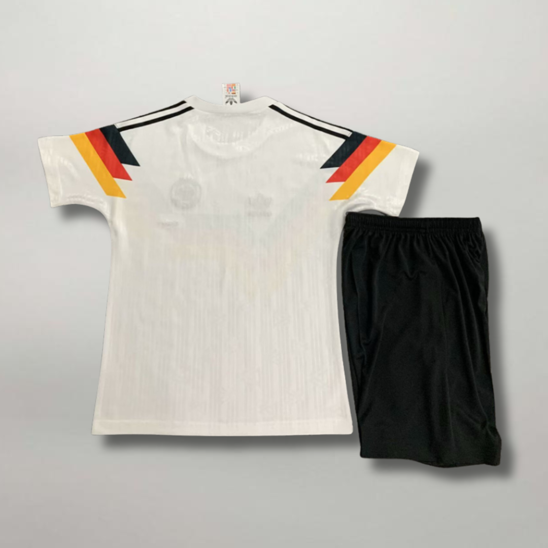 Retro maglia Germania Home 1990 bambino bianca stile World Cup Italia 90