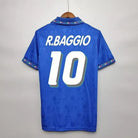 Retro maglia azzurra Italia 1994 Baggio numero 10 con font originale finale