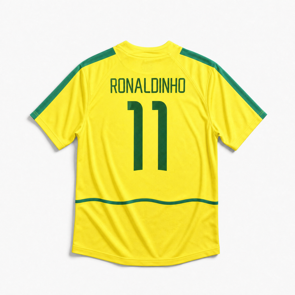 Ronaldinho Brazil 2002 Home Vintage Jersey – Retro Soccer Kit