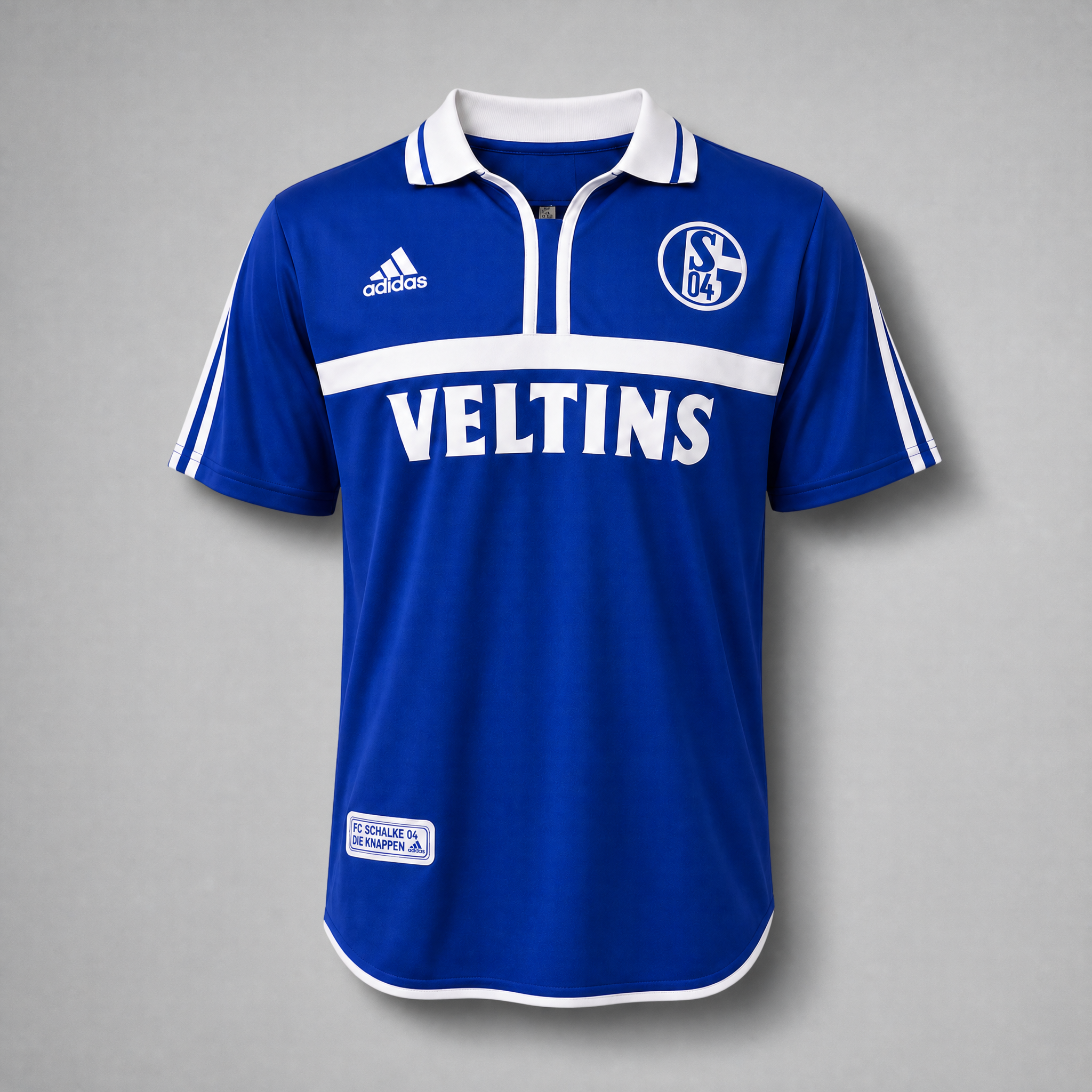 Schalke 04 maglia home 2000/02 blu reale vista frontale completa
