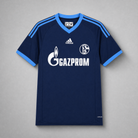 Schalke 04 maglia away 2010/11 blu scuro vista frontale completa

