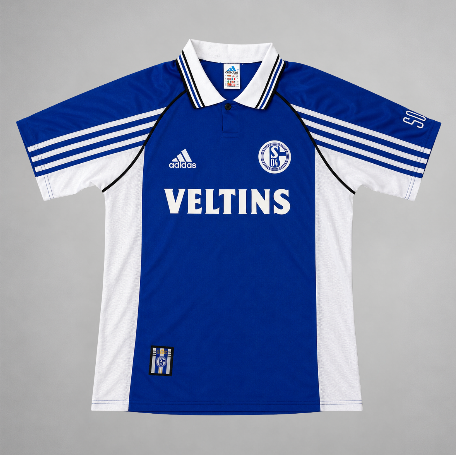 Schalke 04 maglia home 1998/00 blu reale vista frontale completa
