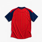 Retro della Maglia Home Spagna Vittoria Mondiali 2026 con maniche blu e finiture rosse.