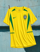 Tessuto maglia Brasile 2002 giallo canarinho