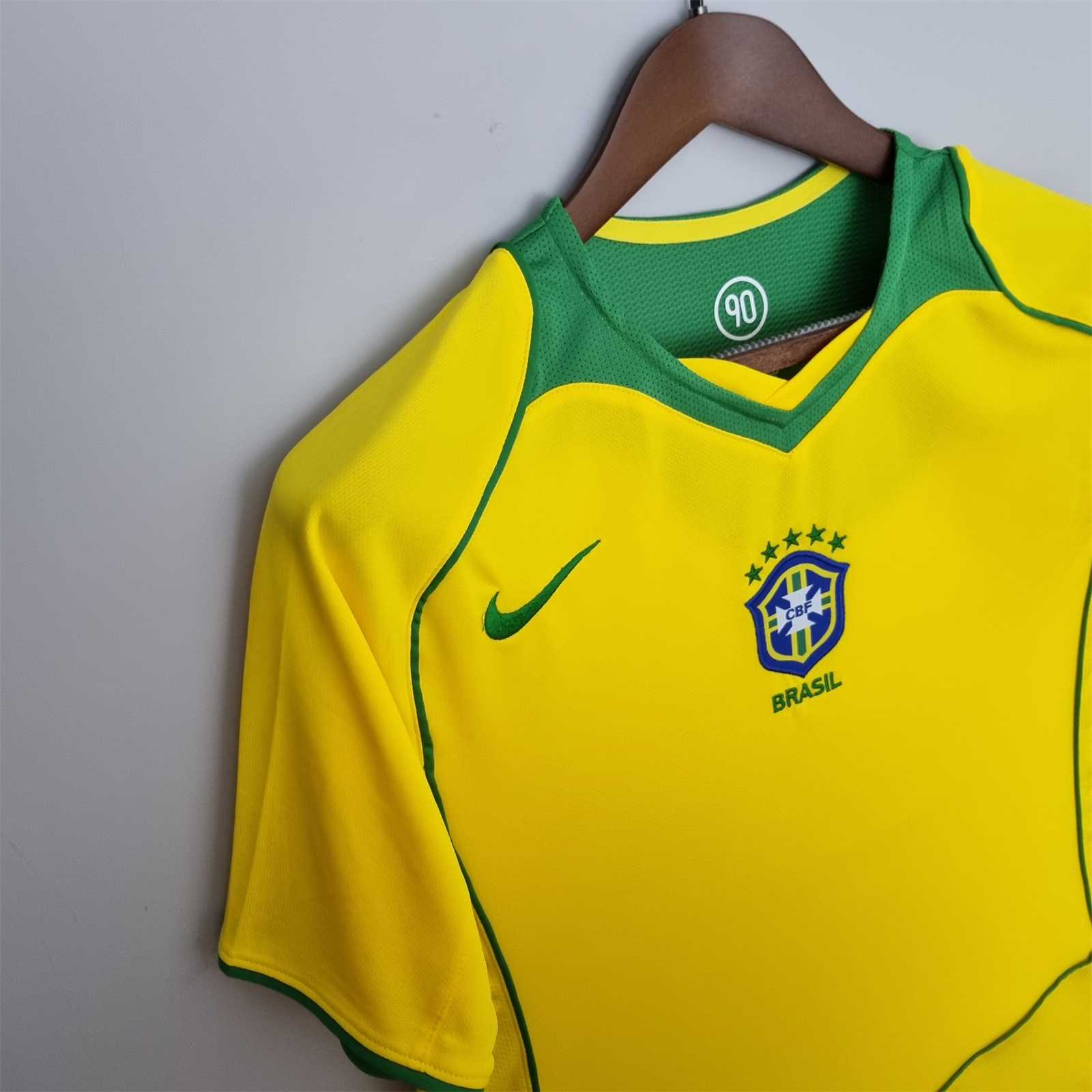 Tessuto maglia Brasile 2004 giallo canarinho