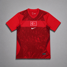 Turkey Maglia Home 2026 World Cup vista frontale design rosso e dettagli bianchi