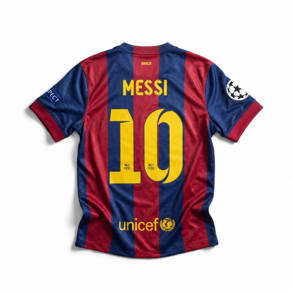 Messi Barcelona Home Jersey Final UCL 2014/15 – Retro Soccer Kit