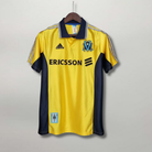 Vista frontale maglia Olympique Marsiglia 1998/99 away con colletto polo bianco
