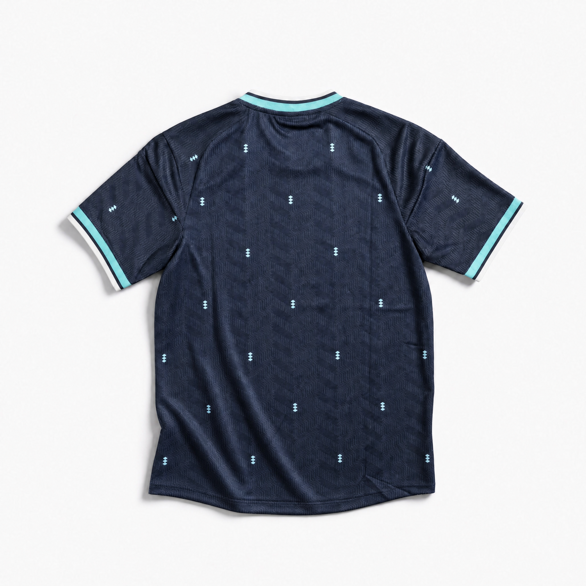 Vista posteriore della maglia da trasferta tedesca 2026 con motivo grafico geometrico all-over