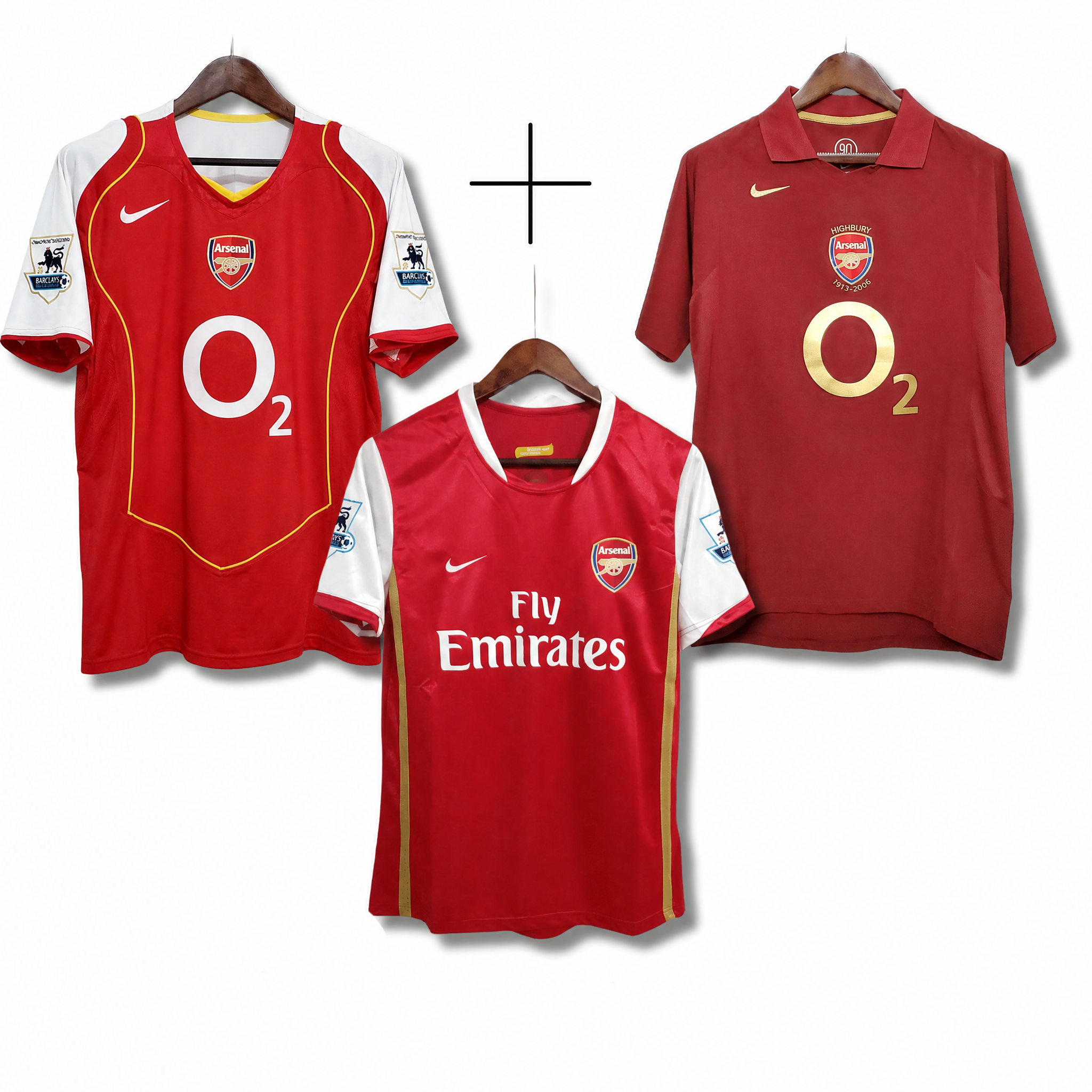 Arsenal 2007 + Arsenal 2006 + Arsenal 2004 - Retro Soccer Kit