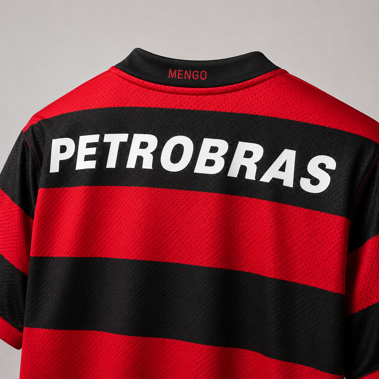 Close-up colletto e texture Flamengo maglia home 2008/09
