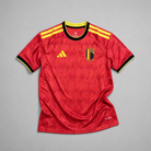 Maglia Belgio Home 2026 World Cup rossa vista frontale design moderno dettagli gialli