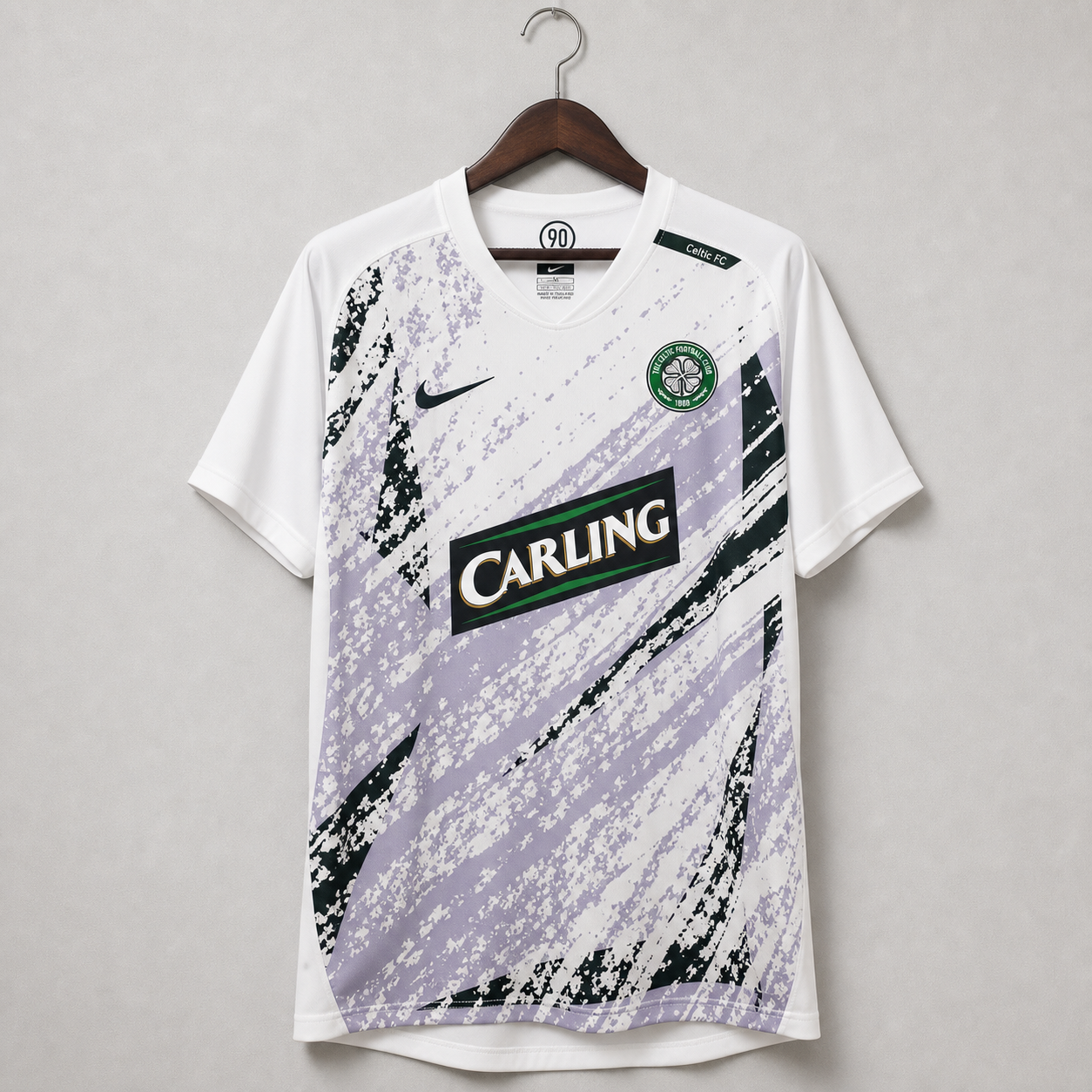 Celtic maglia away 2007/08 bianca con dettagli verdi e neri