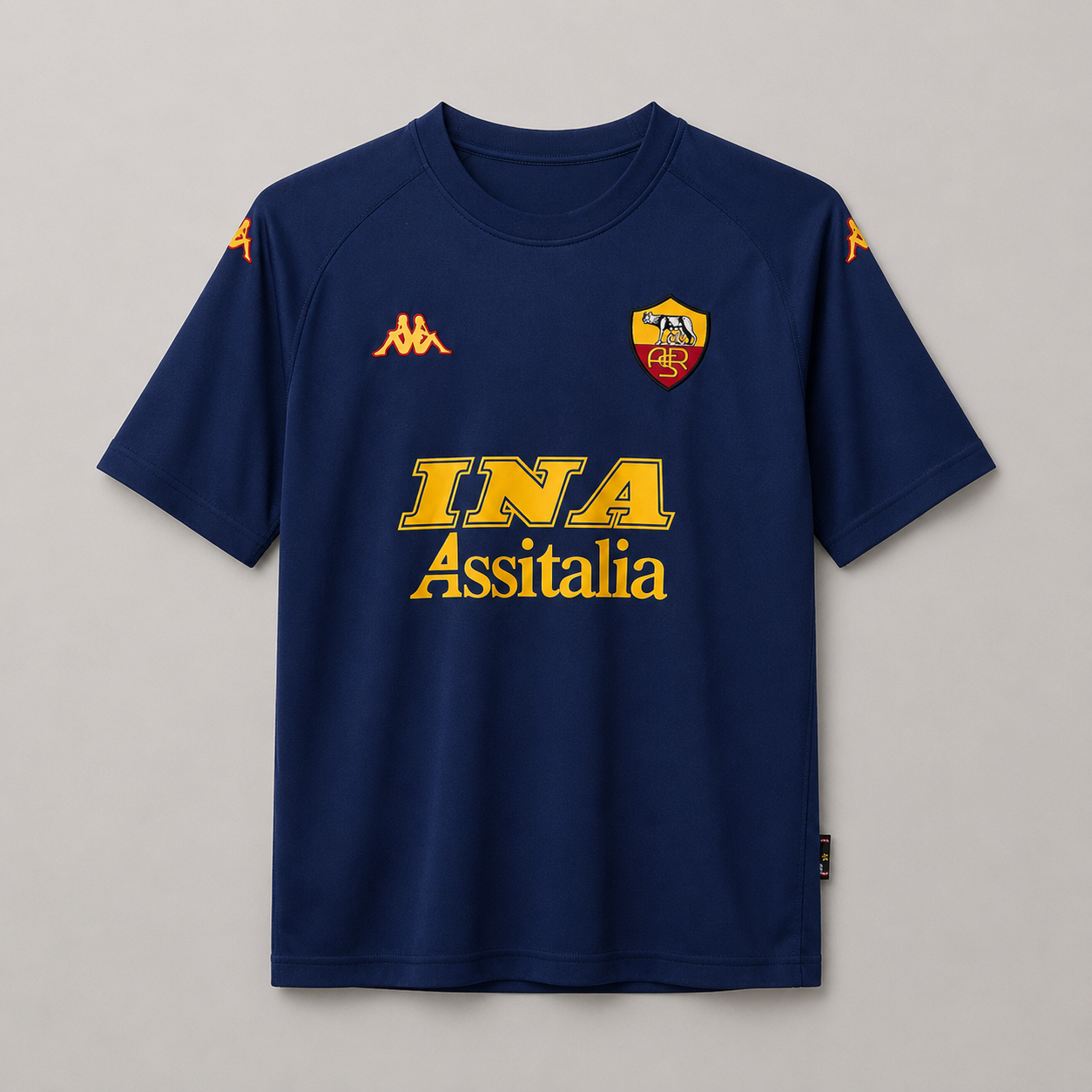 Maglia Roma Third 2000/01 blu Kappa con sponsor INA Assitalia
