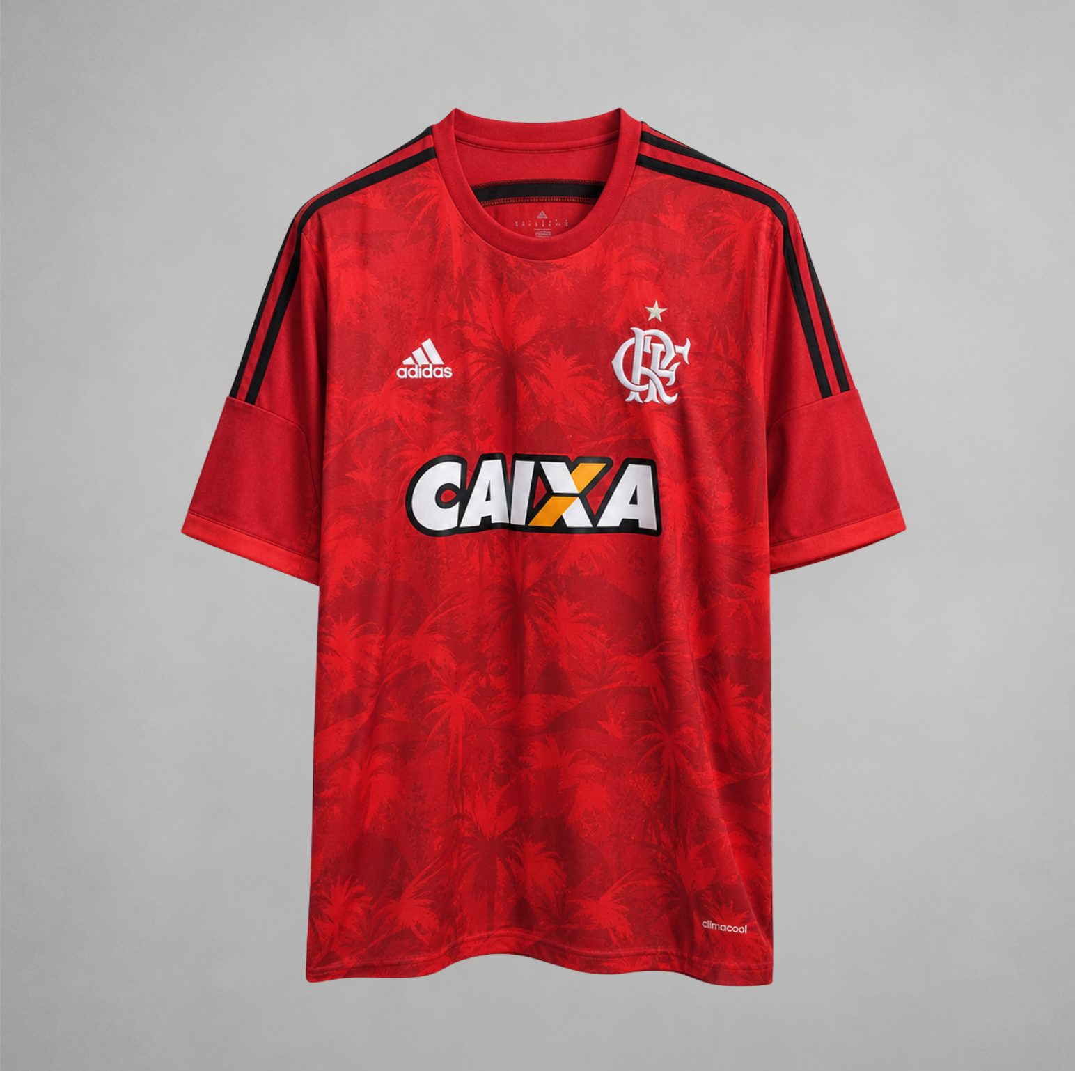 Flamengo maglia third 2014/15 rossa con dettagli neri vista frontale
