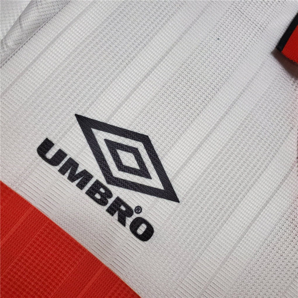 Flamengo maglia away 1995 anniversario 100 anni colore bianco con fascia rosso nera