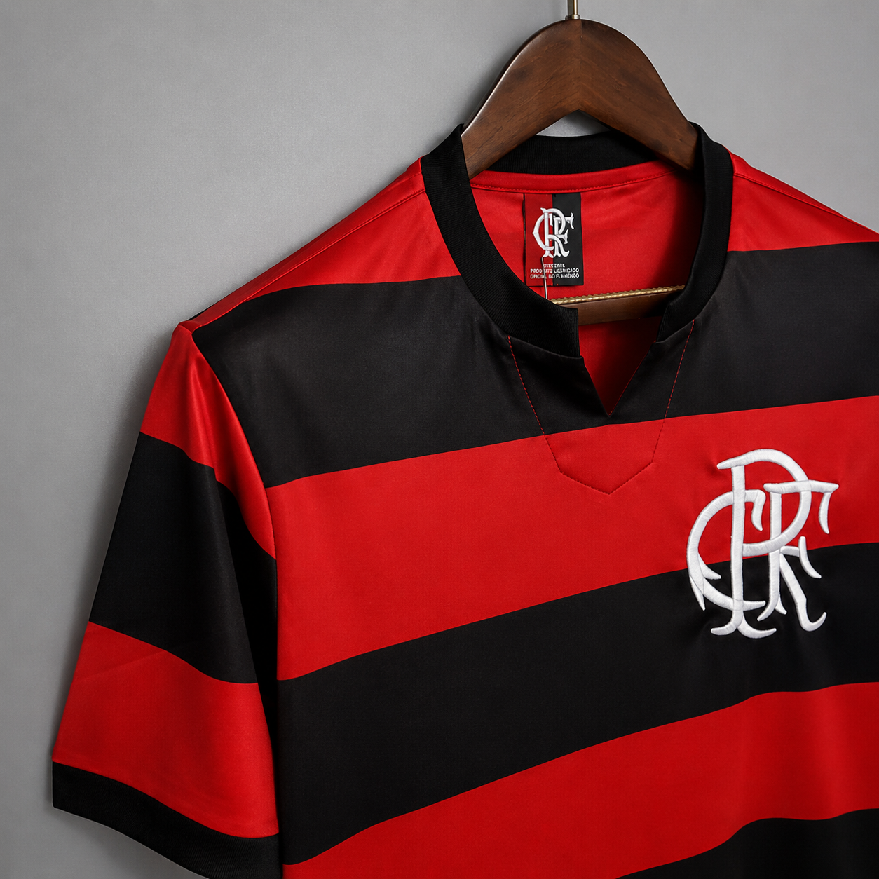 Close-up dettagli e texture Flamengo football shirt rétro 1978/79