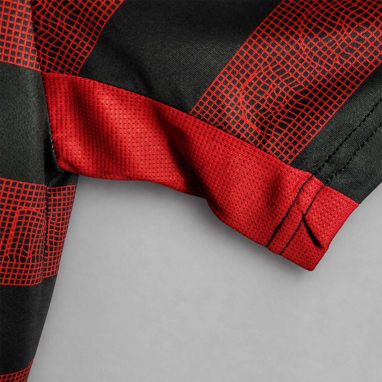 Close-up texture e dettagli Flamengo soccer jersey 2018/19