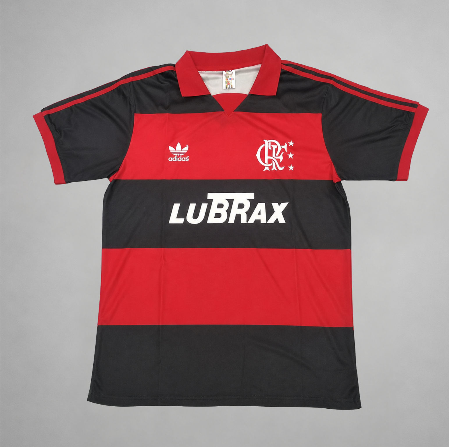 Flamengo maglia home 1990 91 rosso nera stile rétro brasiliano
