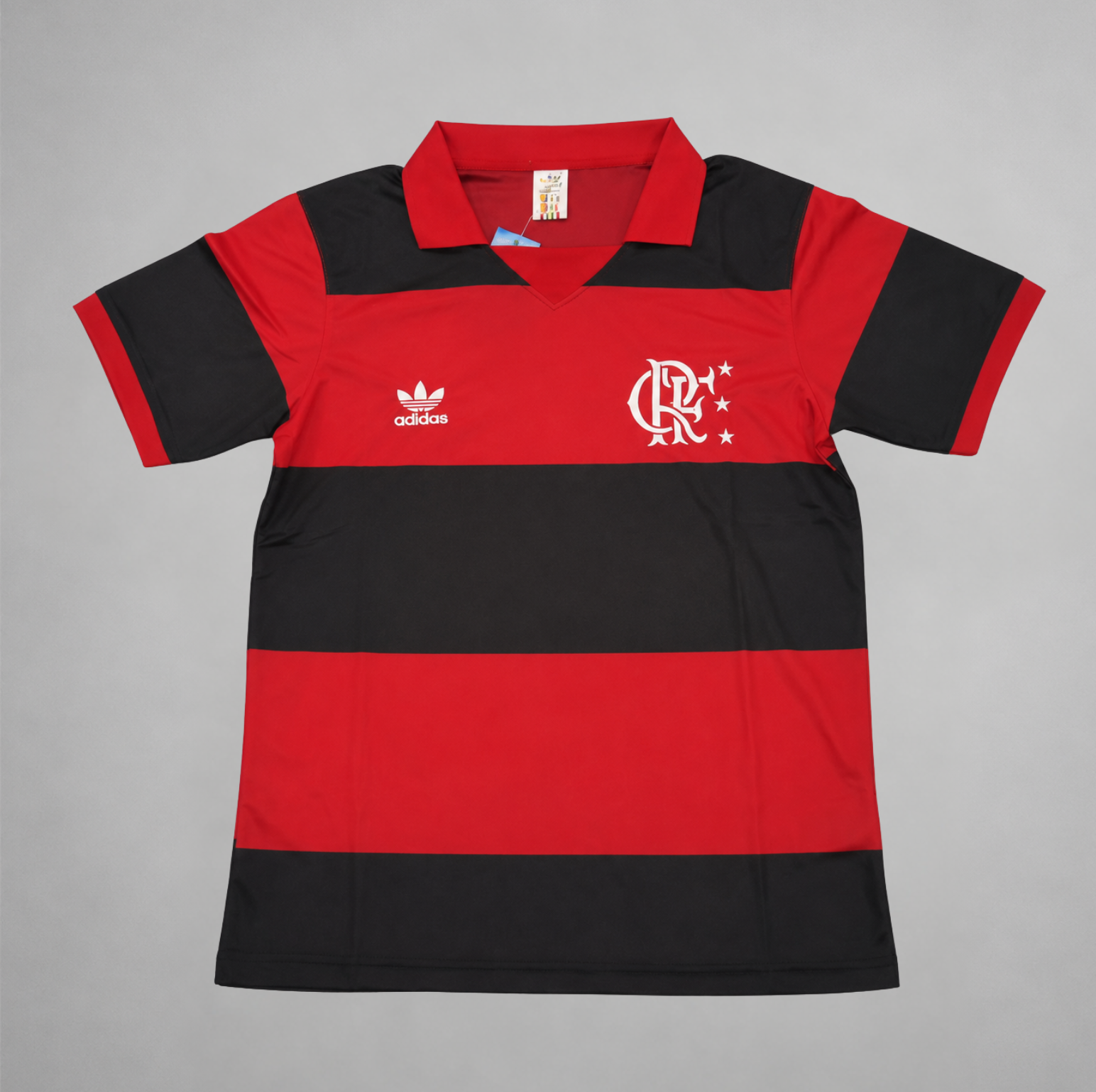 Flamengo maglia home 1982 83 rosso nera stile rétro brasiliano