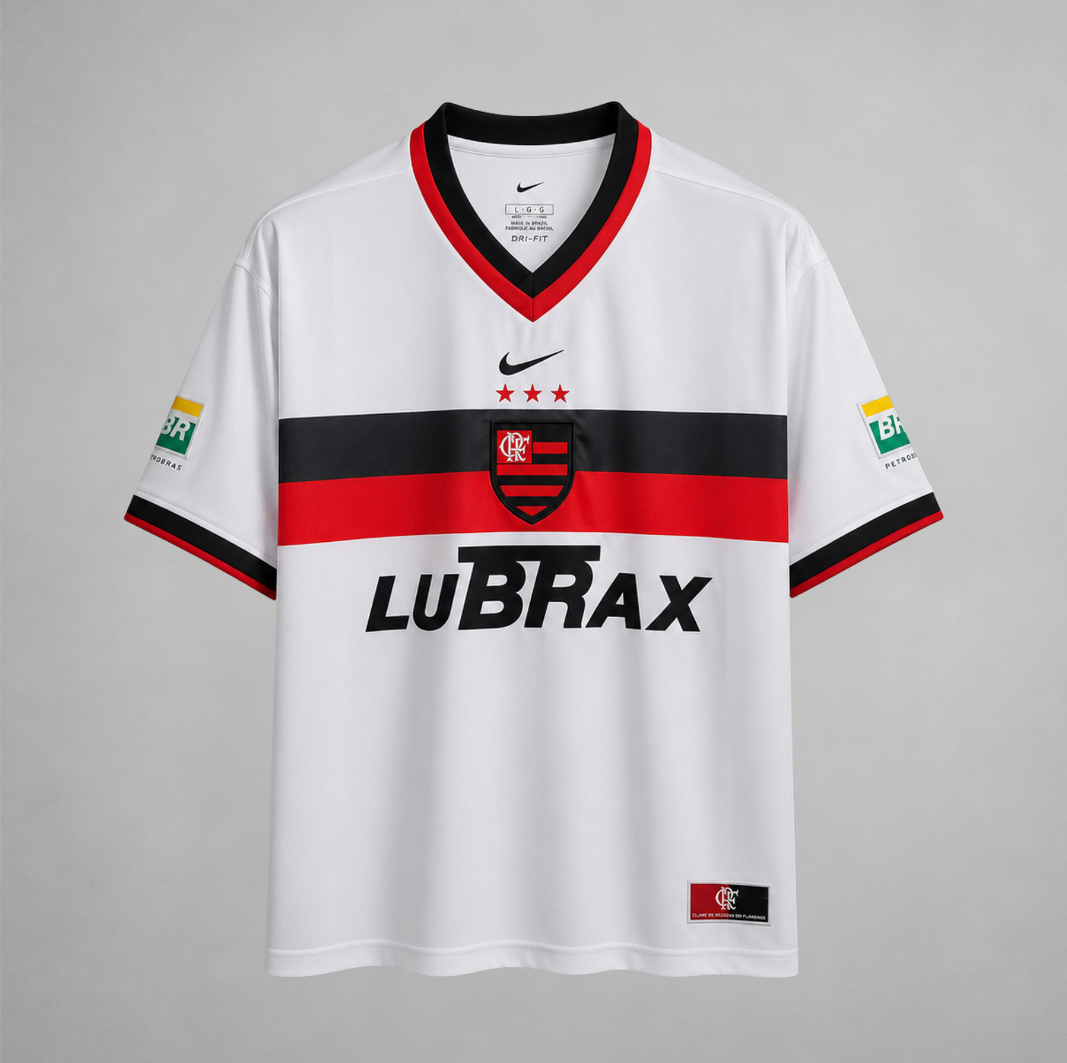 Flamengo maglia away 2001/02 bianca con dettagli rosso neri