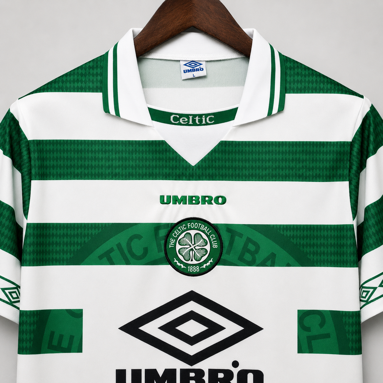Frontale Celtics jersey home 1998/99 con strisce orizzontali