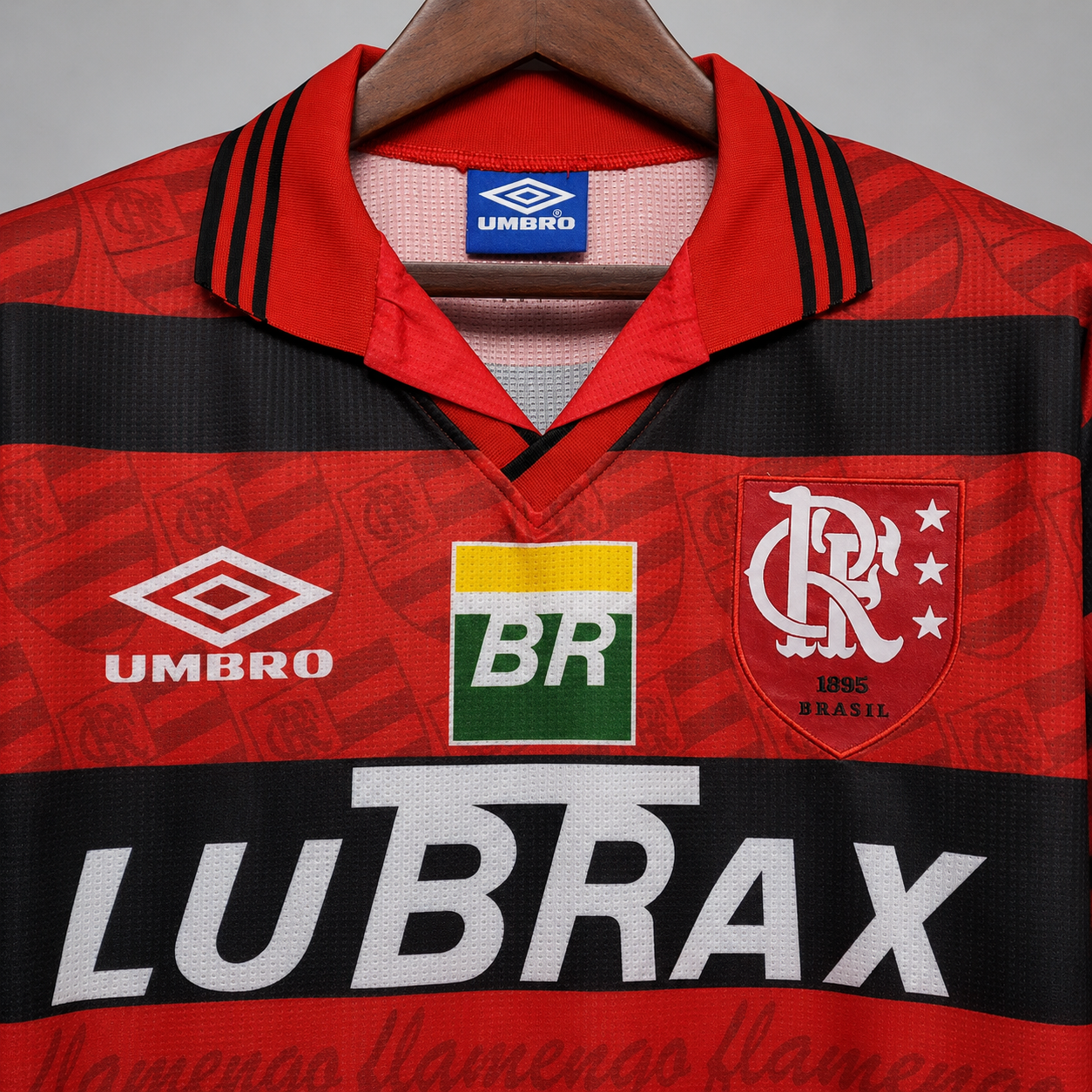 Close-up texture e manica Flamengo maglia home 1995/96