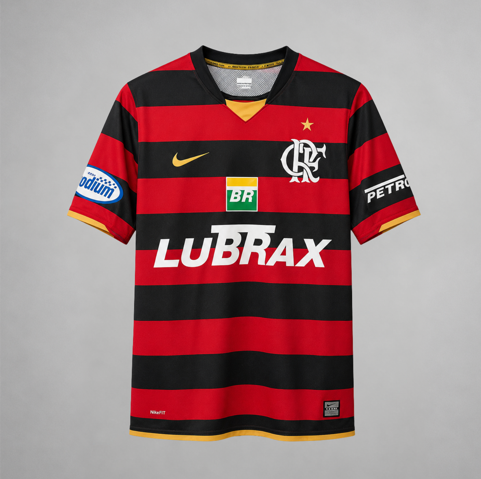 Flamengo maglia home 2008/09 rosso nera con dettagli dorati
