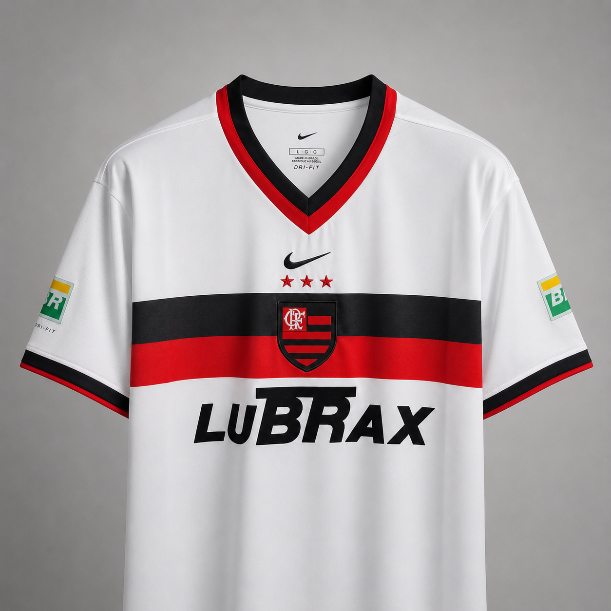 Flamengo away shirt 2001/02 con colletto rosso e nero