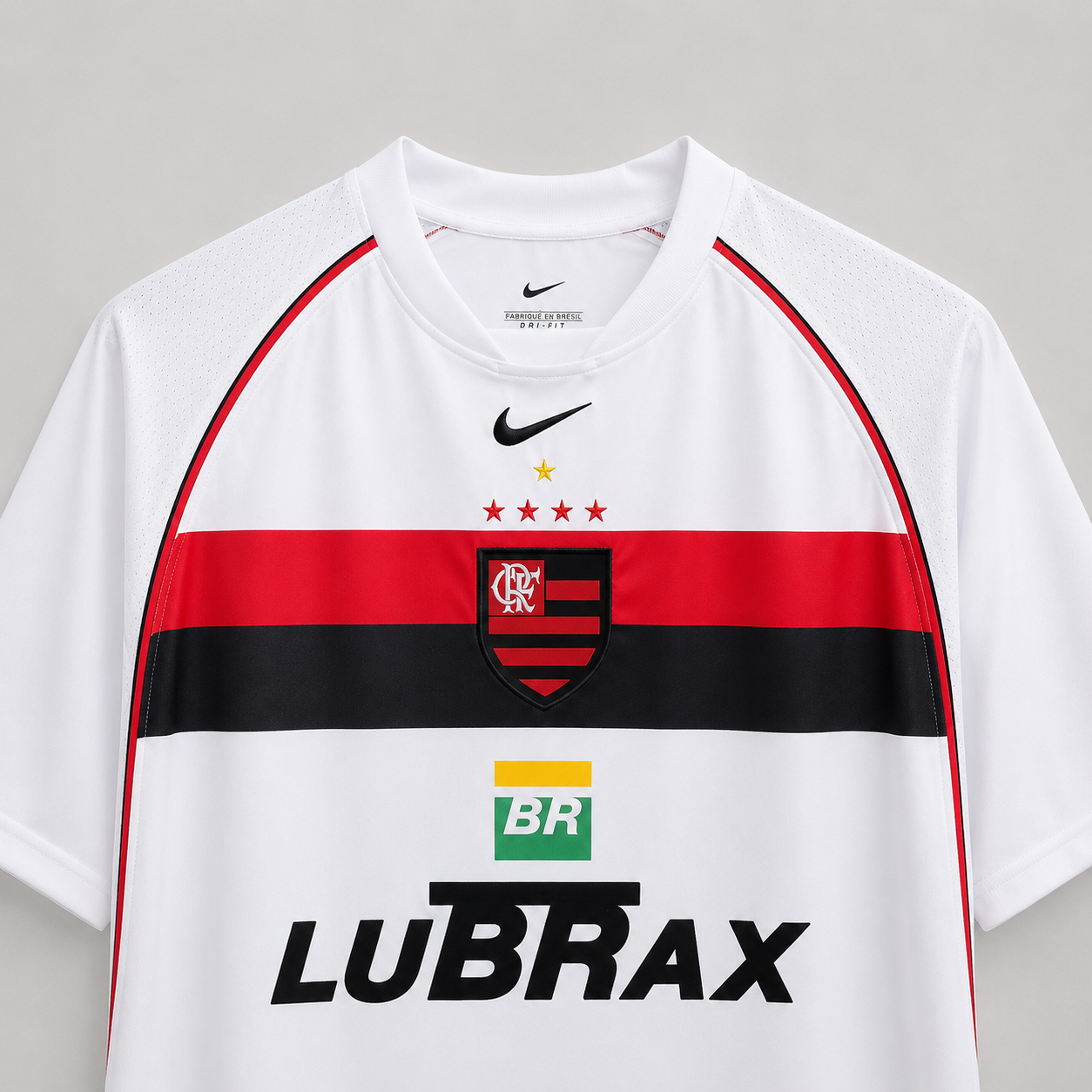Retro della Flamengo maglia away 2002/03 bianca minimalista