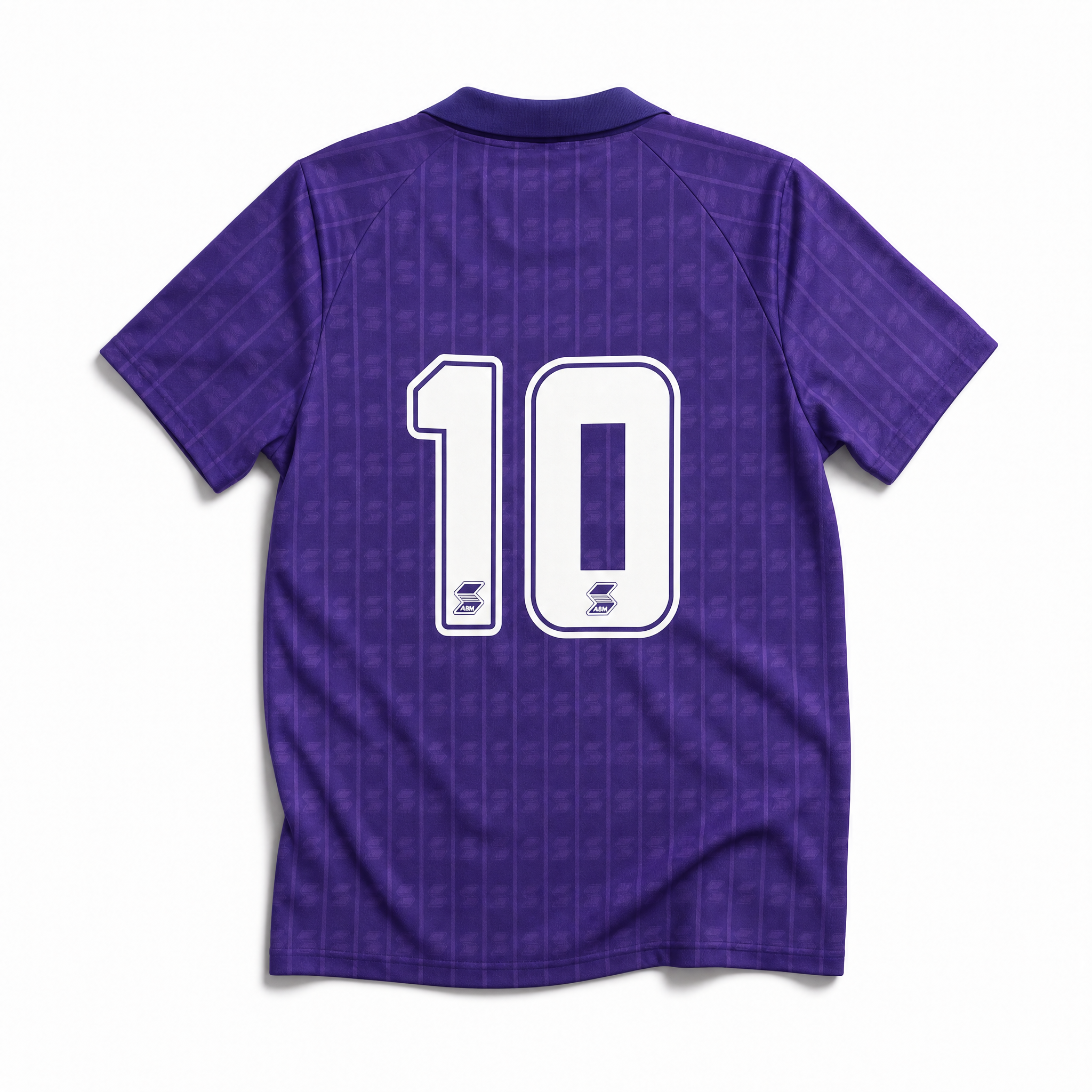 Retro maglia viola Fiorentina 1989/90 Baggio numero 10 bianco con font d'epoca.