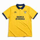Maglia Lazio Away 1993/94 gialla con dettagli blu vista frontale