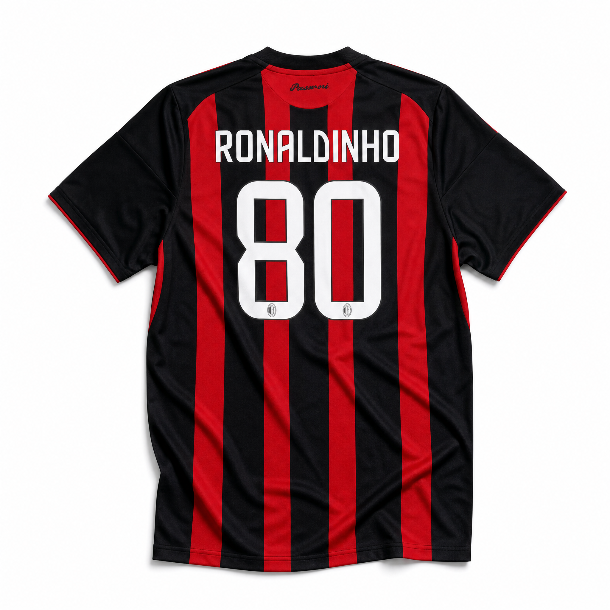 Maglia Milan Home 2008/09 Ronaldinho numero 80 retro rossonero