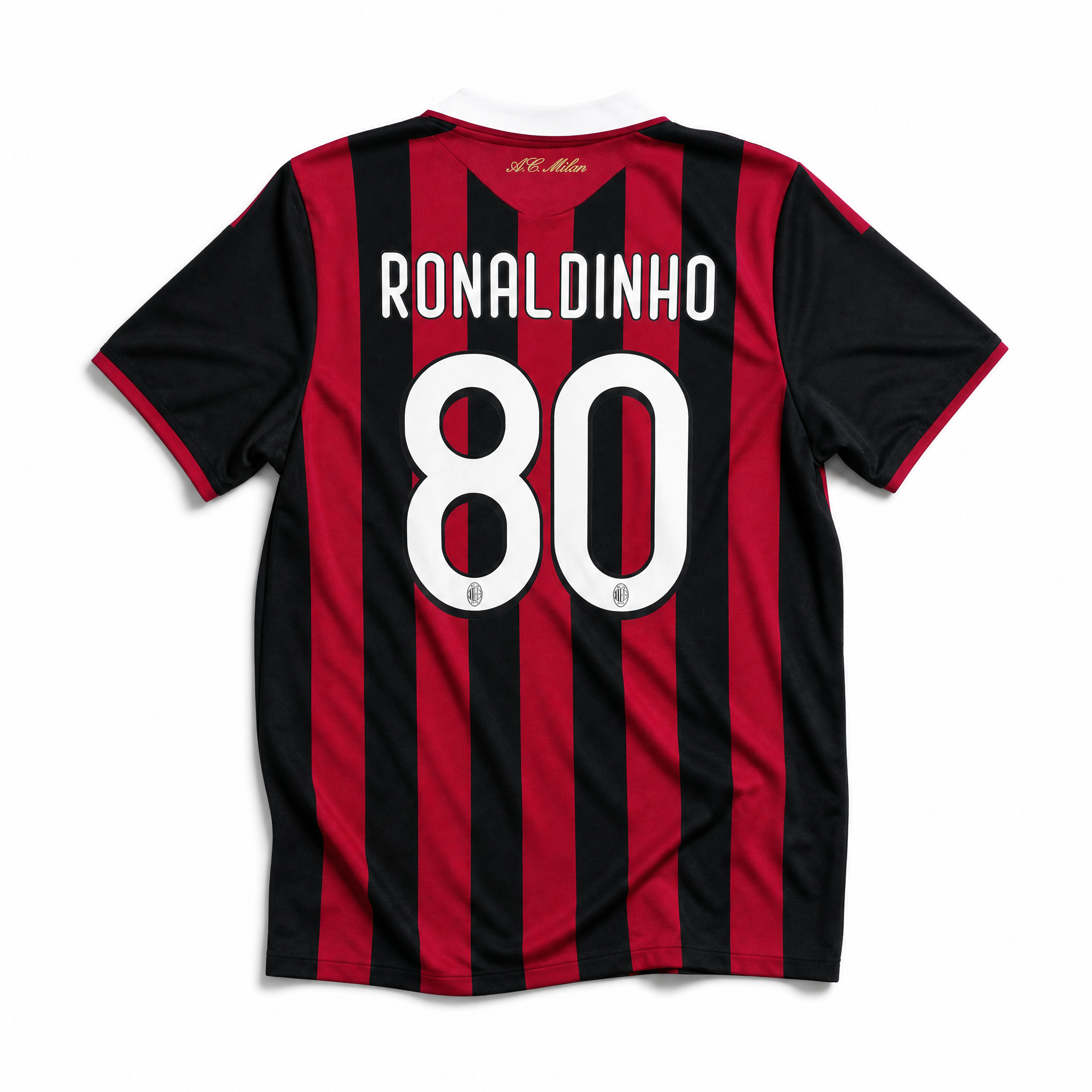 Maglia Milan Home 2009/10 Ronaldinho numero 80 retro rossonero