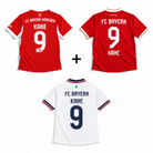 Tre maglie Kane Bayern Monaco 2025/26 e 2026/27 - retro