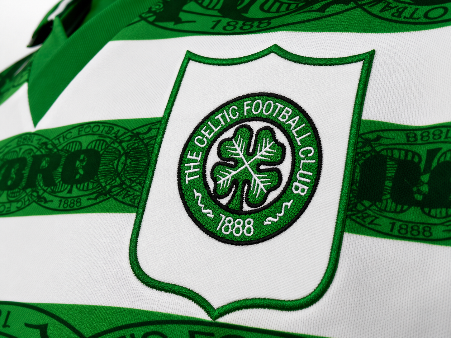 Dettaglio texture vintage jersey Celtic home