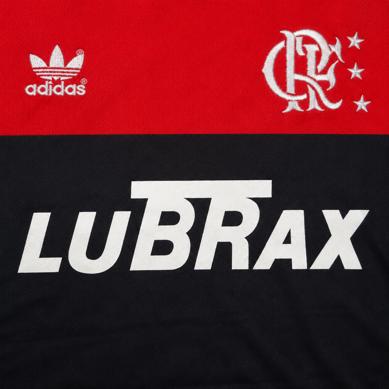 Dettaglio colletto rosso Flamengo jersey vintage 1990/91