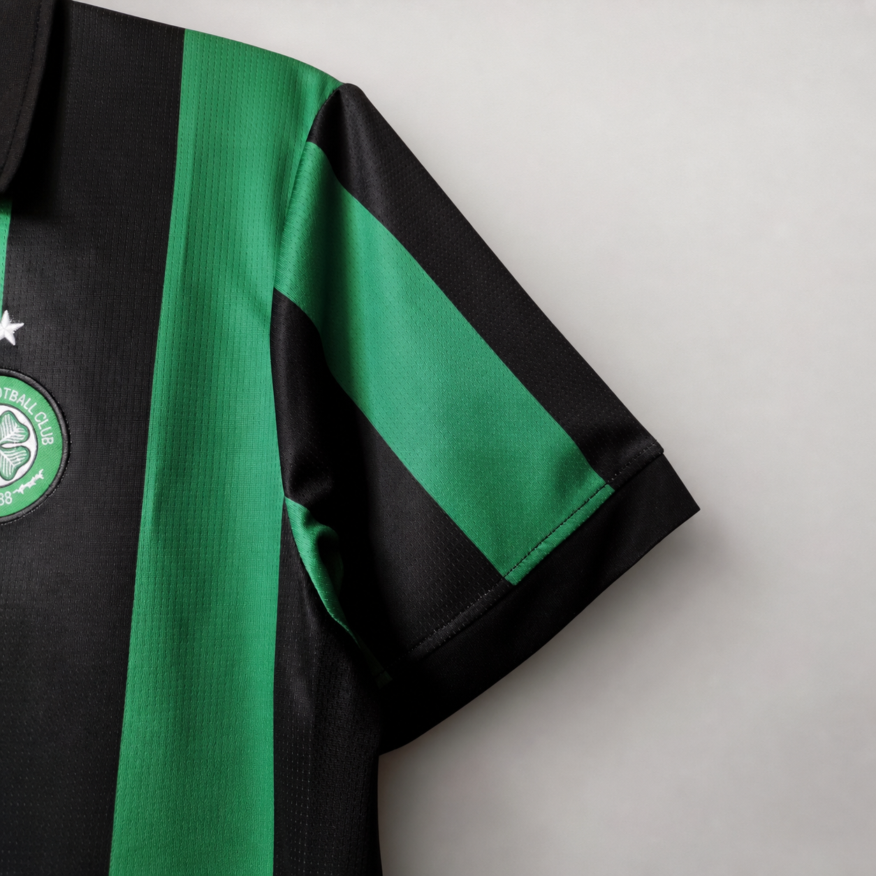 Dettaglio bande verdi e nere jersey vintage Celtic