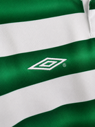 Dettaglio bande verdi maglia Celtic rétro