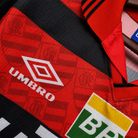 Close-up texture e manica Flamengo maglia home 1995/96