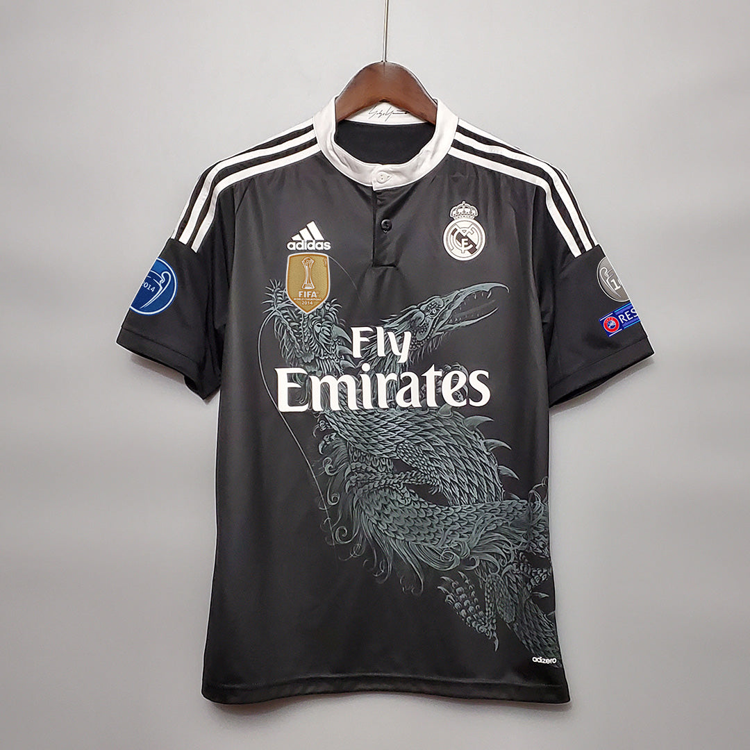 Maglia Real Madrid 2014/15 third nera con drago frontale vista frontale