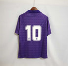 Retro maglia viola Fiorentina 1989/90 Baggio numero 10 bianco con font d'epoca.